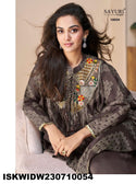 Printed Chinon Poncho Top With Palazzo-ISKWIDW230710054