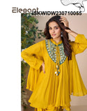 Sequined Chinon Poncho Top With Palazzo-ISKWIDW230710055