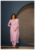 Embroidered Viscose Kurti With Pant And Dupatta-ISKWSU23071995