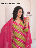 Lehariya Printed Maslin Kurti With Silk Pant And Dupatta-ISKWSUFC140725P/FC140725Y