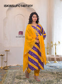 Lehariya Printed Maslin Kurti With Silk Pant And Dupatta-ISKWSUFC140725P/FC140725Y