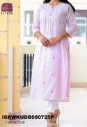 Embroidered Malmal Cotton Kurti With Cotton Pant-ISKWKUDB080725P