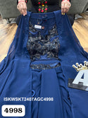Embroidered Georgette Skirt With Crop Top And Shrug-ISKWSKT2407AGC4998