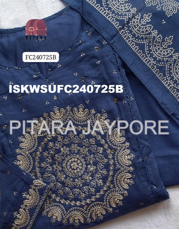Bandhani Malmal Cotton Kurti With Pant And Dupatta-ISKWSUFC240725B/FC240725P