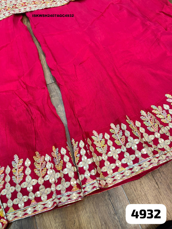 Embroidred Chinon Silk Kurti With Sharara And Dupatta-ISKWSH2407AGC4932