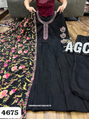 Embroidered Shimmer Georgette Anarkali Kurti With Pant And Floral Printed Dupatta-ISKWSU2407AGC4675