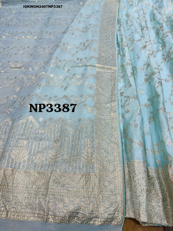 Banarasi Weaved Jacquard Gown With Self Weaved Banarasi Dupatta-ISKWGN2407NP3387
