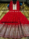Embroidered Silk Gown With Sequined Dupatta-ISKWGN2407NP3101