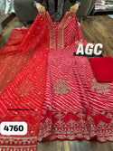 Lehariya Printed Chinon Silk Anarkali Kurti With Chinon Pant And Organza Dupatta-ISKWSU2407AGC4760