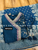 Embroidered Chinon Silk Gown With Banarasi Silk Dupatta-ISKWGN2407NP3322