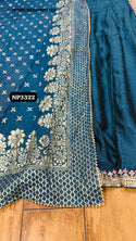 Embroidered Chinon Silk Gown With Banarasi Silk Dupatta-ISKWGN2407NP3322