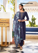 Embroidered Modal Silk Kurti With Pant And Digital Printed Organza Dupatta-ISKWSU25071450