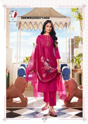 Embroidered Modal Silk Kurti With Pant And Digital Printed Organza Dupatta-ISKWSU25071450
