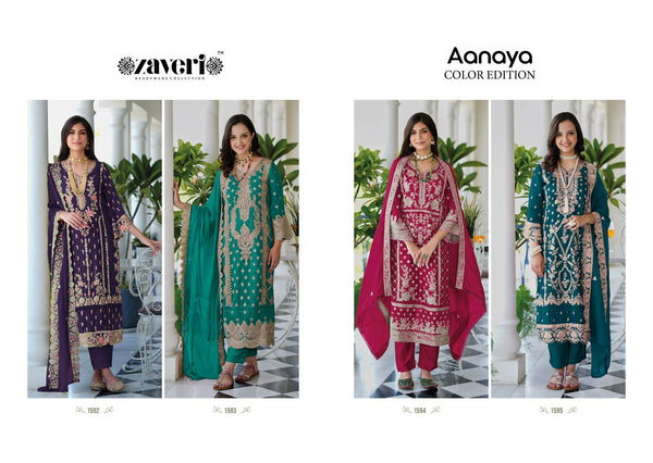 Embroidered Organza Kurti With Silk Pant And Dupatta-ISKWSU25071935