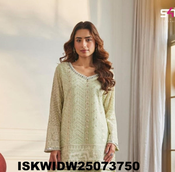 Lucknawi Embroidered Georgette Co-Ord Set-ISKWIDW25073750