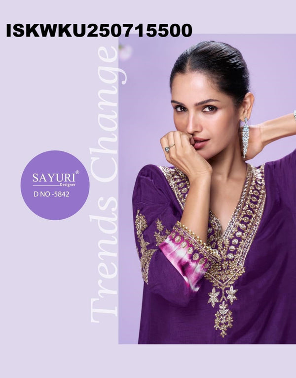 Embroidered Silk Kurti-ISKWKU250715500