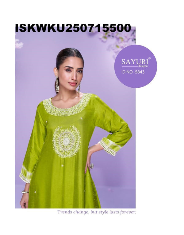 Embroidered Silk Kurti-ISKWKU250715500