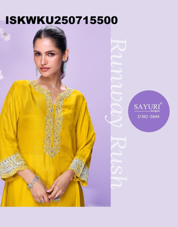 Embroidered Silk Kurti-ISKWKU250715500