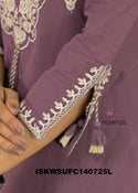 Embroidered Cotton Kurti With Pant And Crushed Dupatta-ISKWSUFC140725L