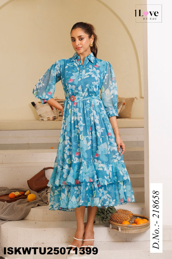 Printed Chiffon Tunic-ISKWTU25071399