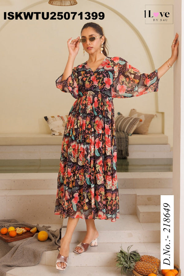 Printed Chiffon Tunic-ISKWTU25071399