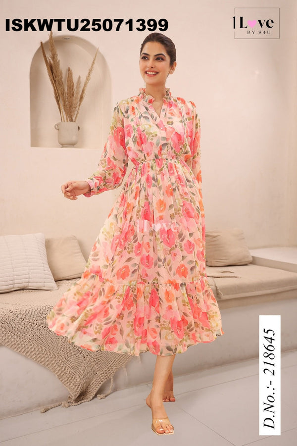 Printed Chiffon Tunic-ISKWTU25071399