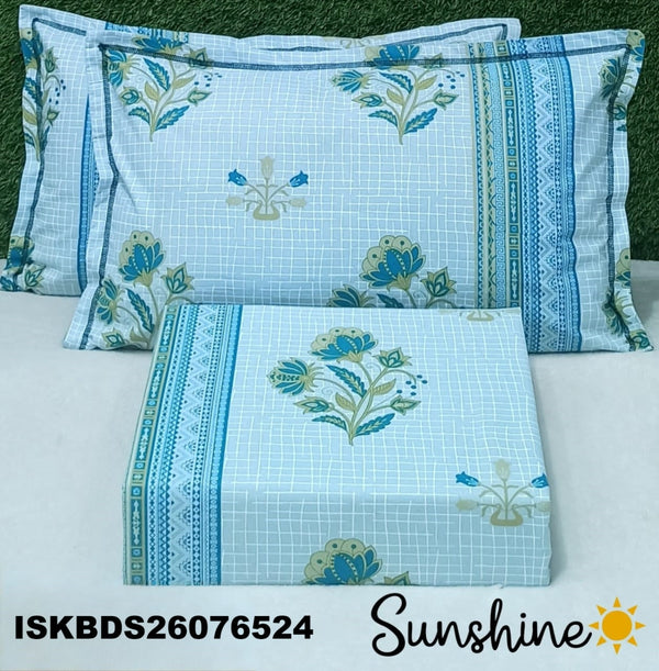 King Size Pure Cotton Bedsheet Set-ISKBDS26076524