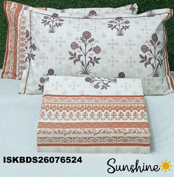 King Size Pure Cotton Bedsheet Set-ISKBDS26076524