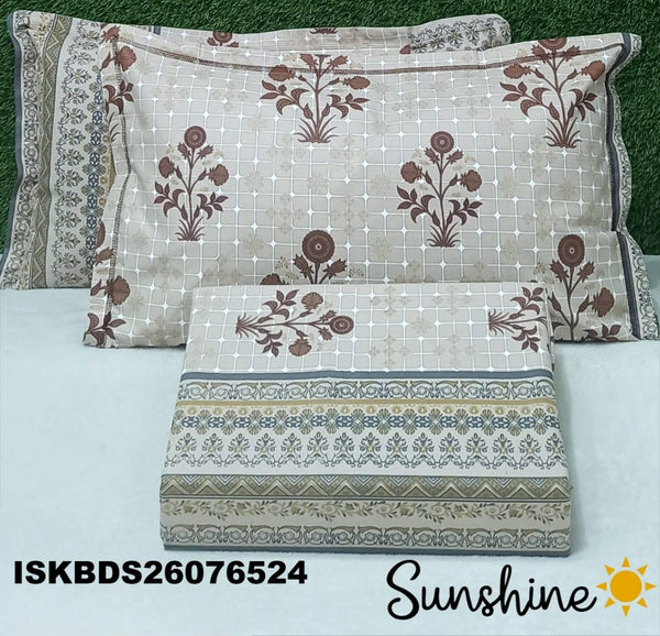King Size Pure Cotton Bedsheet Set-ISKBDS26076524