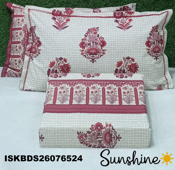 King Size Pure Cotton Bedsheet Set-ISKBDS26076524