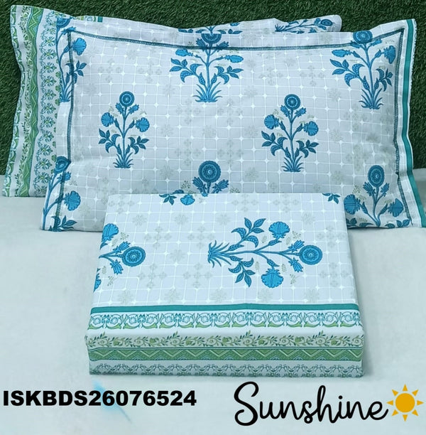 King Size Pure Cotton Bedsheet Set-ISKBDS26076524
