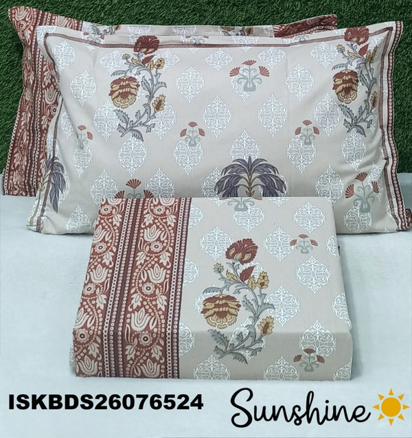 King Size Pure Cotton Bedsheet Set-ISKBDS26076524