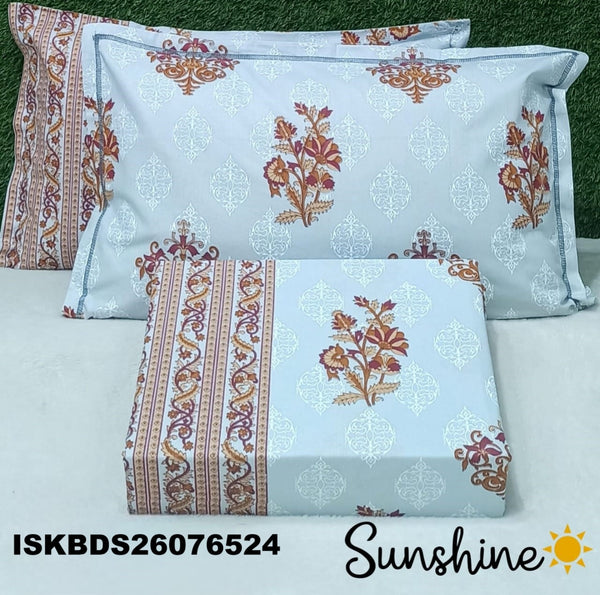 King Size Pure Cotton Bedsheet Set-ISKBDS26076524