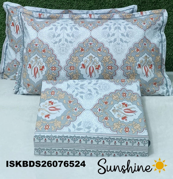 King Size Pure Cotton Bedsheet Set-ISKBDS26076524