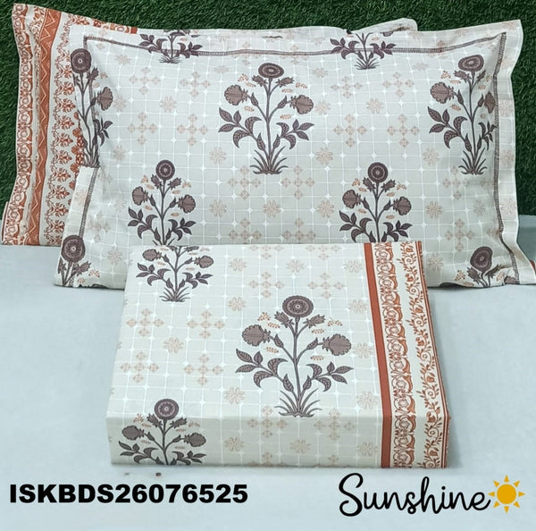 King Size Pure Cotton Bedsheet Set-ISKBDS26076525