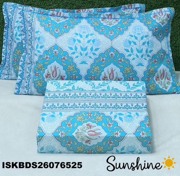 King Size Pure Cotton Bedsheet Set-ISKBDS26076525