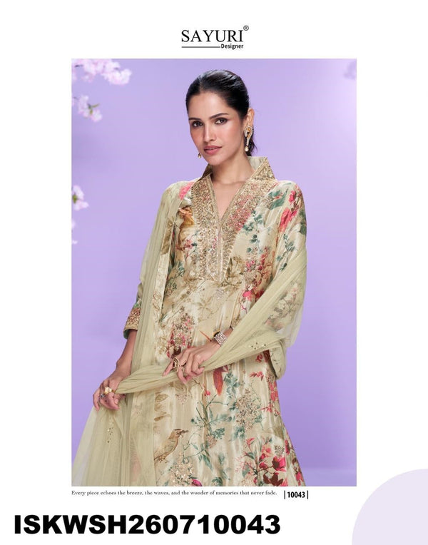 Printed Chinon Silk Kurti With Sharara And Net Dupatta-ISKWSH260710043