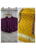 Embroidered Rayon Lehenga With Blouse And Dupatta-ISKWNAV28071249