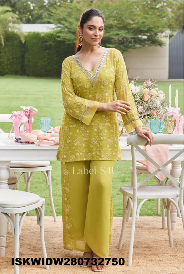Embroidered Georgette Co-Ord Set-ISKWIDW280732750
