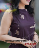 Bird Printed Cotton A-Line Kurti With Palazzo-ISKWKU2907PPC/D1987