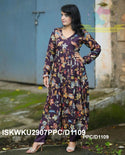 Printed Maslin Silk Anarkali Kurti With Pant-ISKWKU2907PPC/D1109