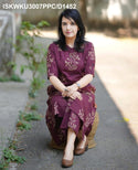 Mughal Printed Cotton A-Line Kurti With Pant-ISKWKU3007PPC/D1452