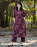 Mughal Printed Cotton A-Line Kurti With Pant-ISKWKU3007PPC/D1452