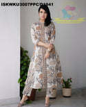 Printed Cotton A-Line Kurti With Pant-ISKWKU3007PPC/D1941