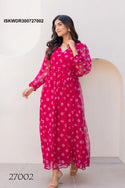 Digital Printed Georgette Dress-ISKWDR300727002