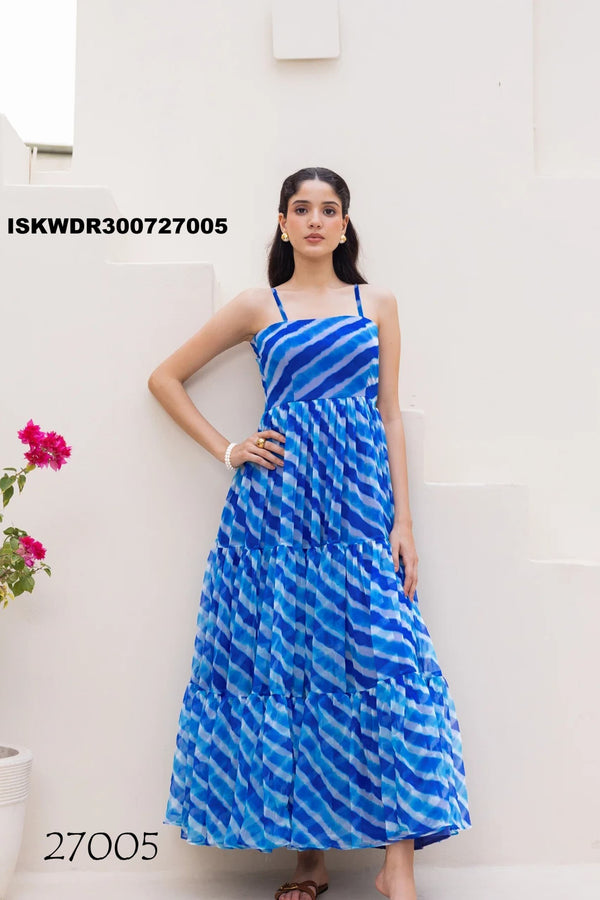 Digital Printed Georgette Dress-ISKWDR300727005
