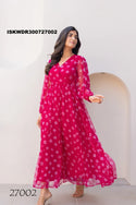 Digital Printed Georgette Dress-ISKWDR300727002
