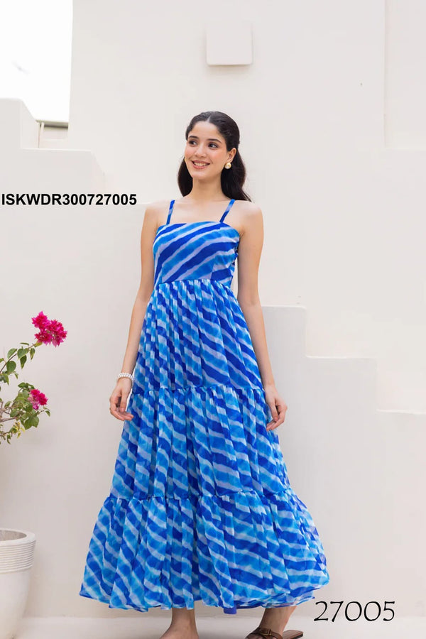 Digital Printed Georgette Dress-ISKWDR300727005