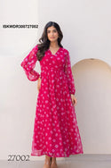 Digital Printed Georgette Dress-ISKWDR300727002