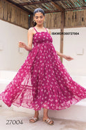 Digital Printed Georgette Dress-ISKWDR300727004